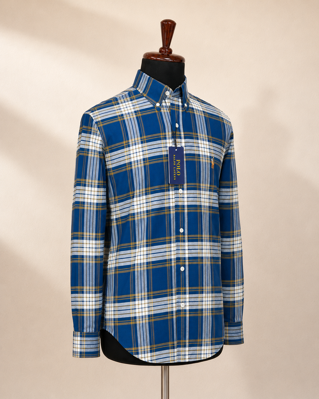 Men’s Royal Blue Plaid Shirt - view 3