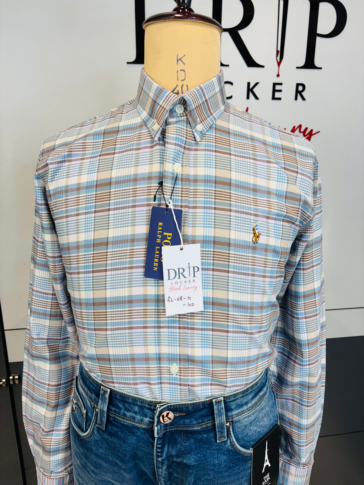 Men’s Pastel Multicolour Check Shirt - front view