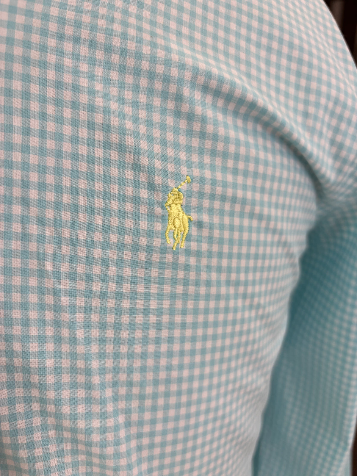 Men’s Aqua & White Gingham Shirt - view 5