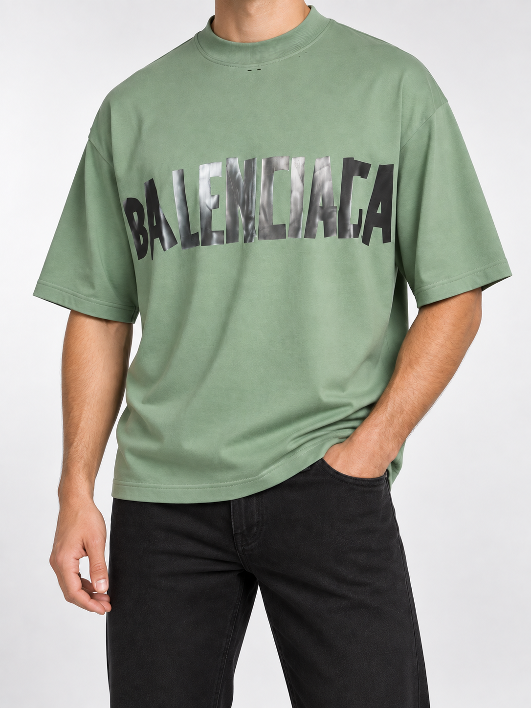 Men’s Sage Green Statement-Logo T-Shirt - view 3