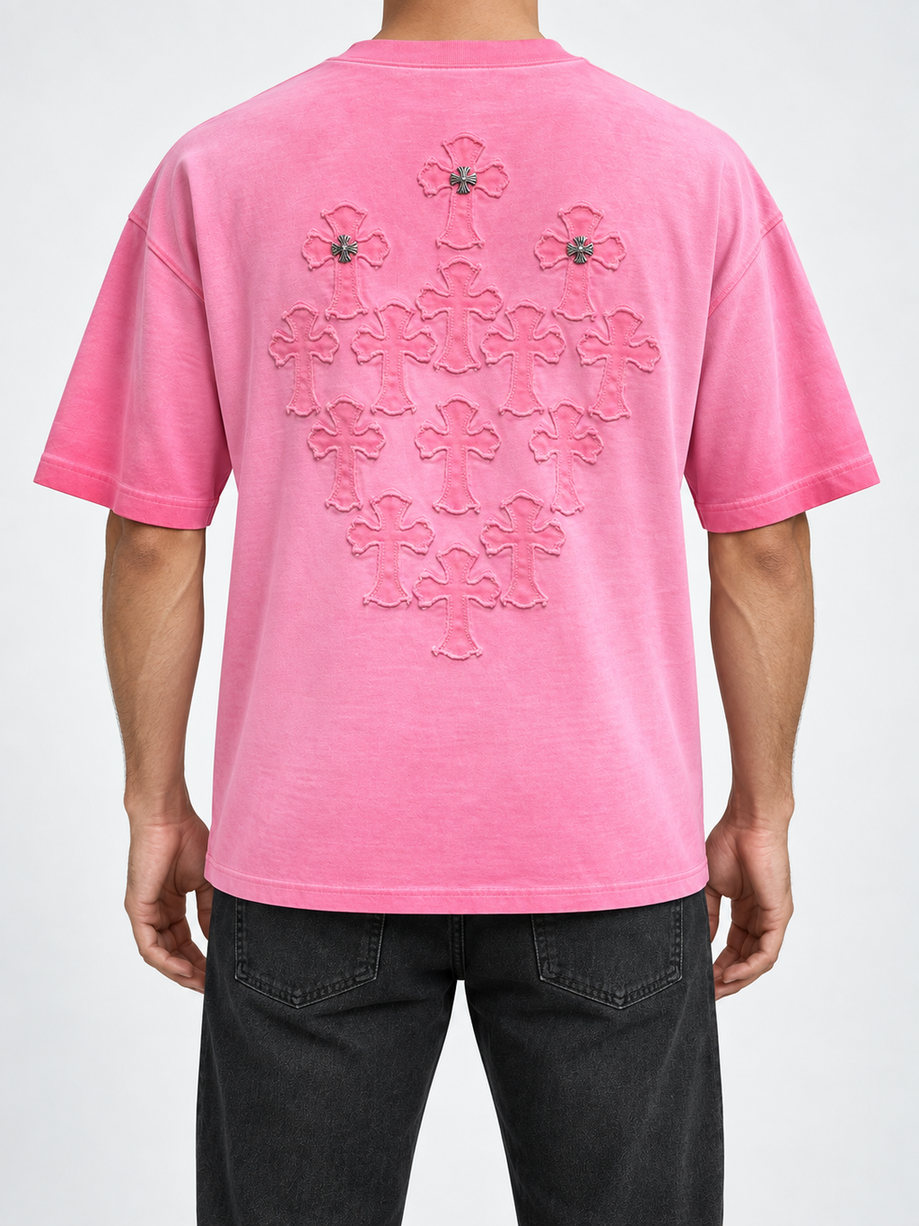 Men’s Washed Pink Cross-Heart T-Shirt - view 4