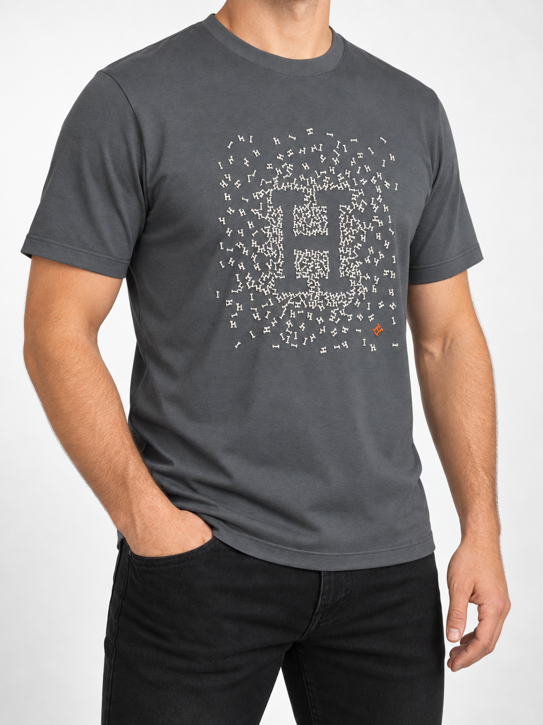 Men’s Slate Grey H Mosaic T-Shirt - view 3