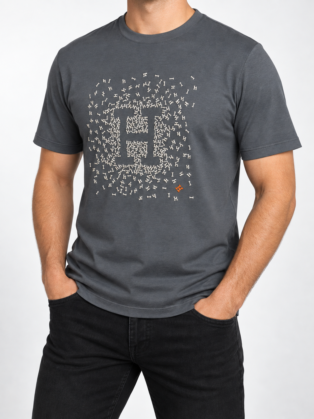 Men’s Slate Grey H Mosaic T-Shirt - view 4