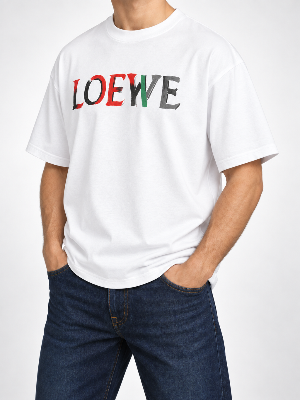 Men’s White Painted Logo T-Shirt - view 2