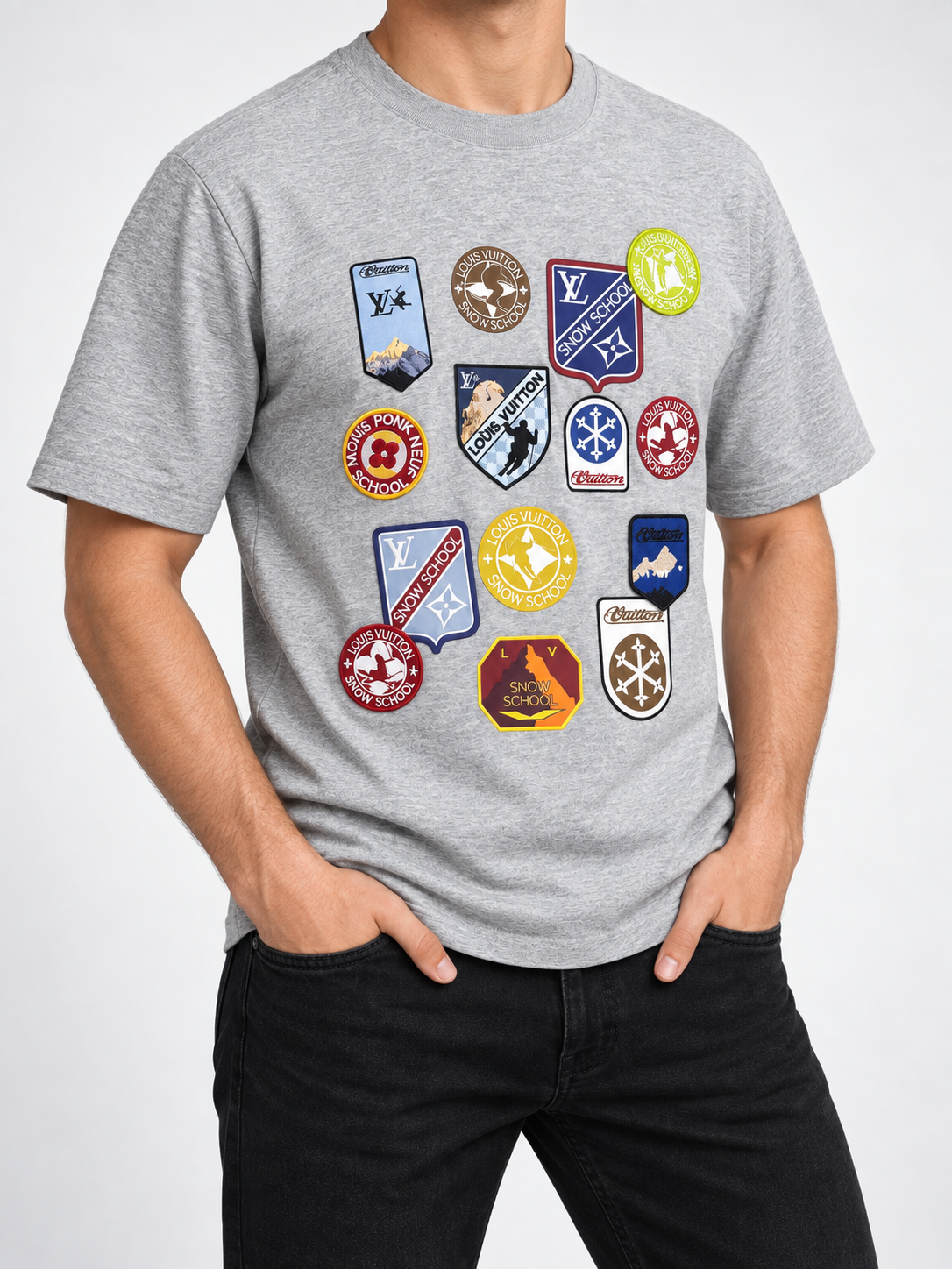 Men’s Grey Snow-Badge T-Shirt - view 4