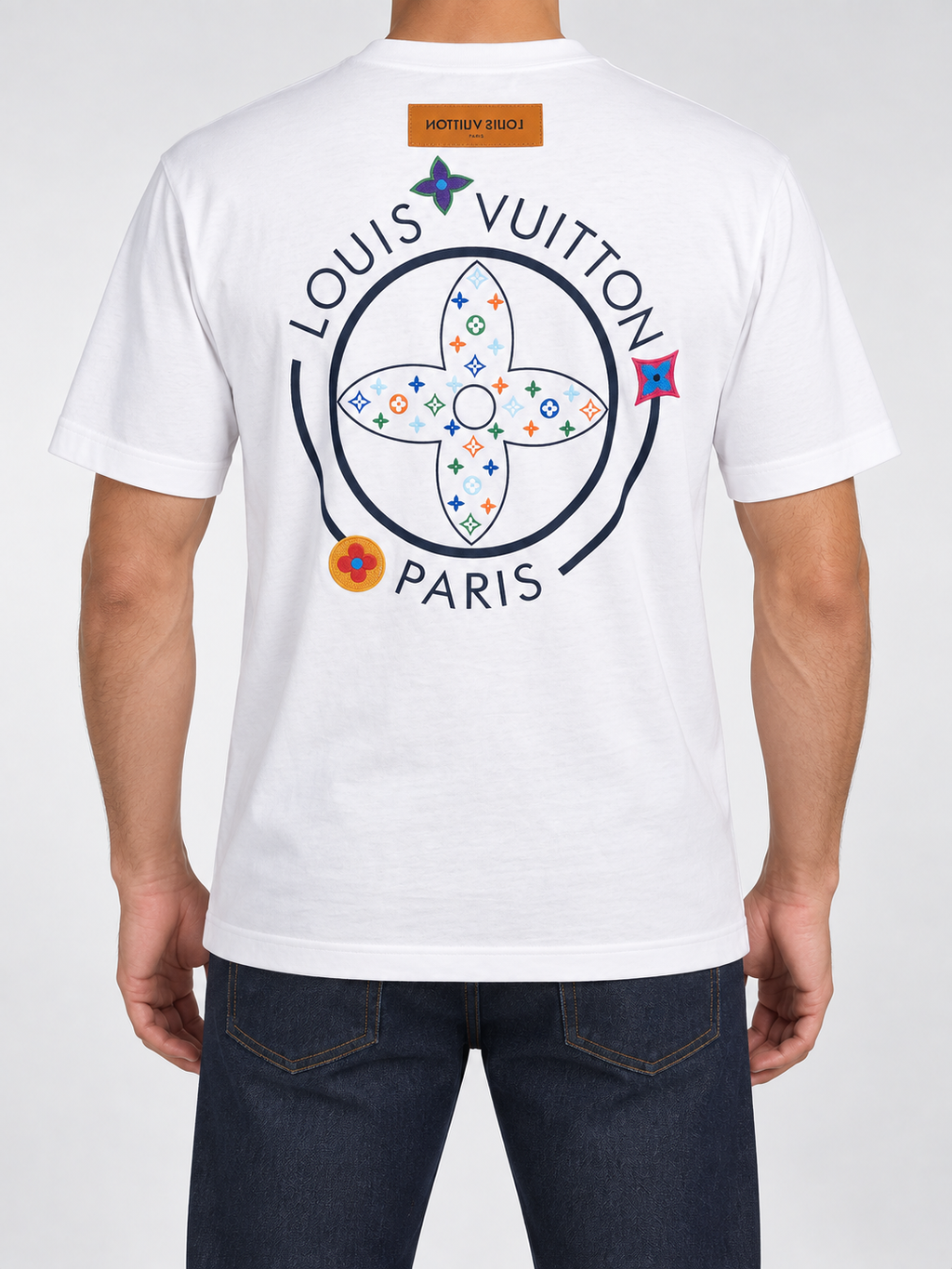 Men’s White Multicolour Monogram T-Shirt - view 4