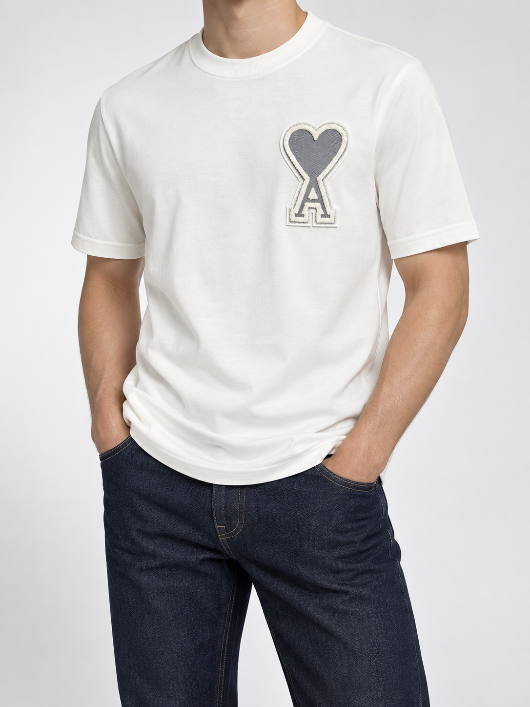 Men’s Ivory Heart-A Appliqué T-Shirt - view 4