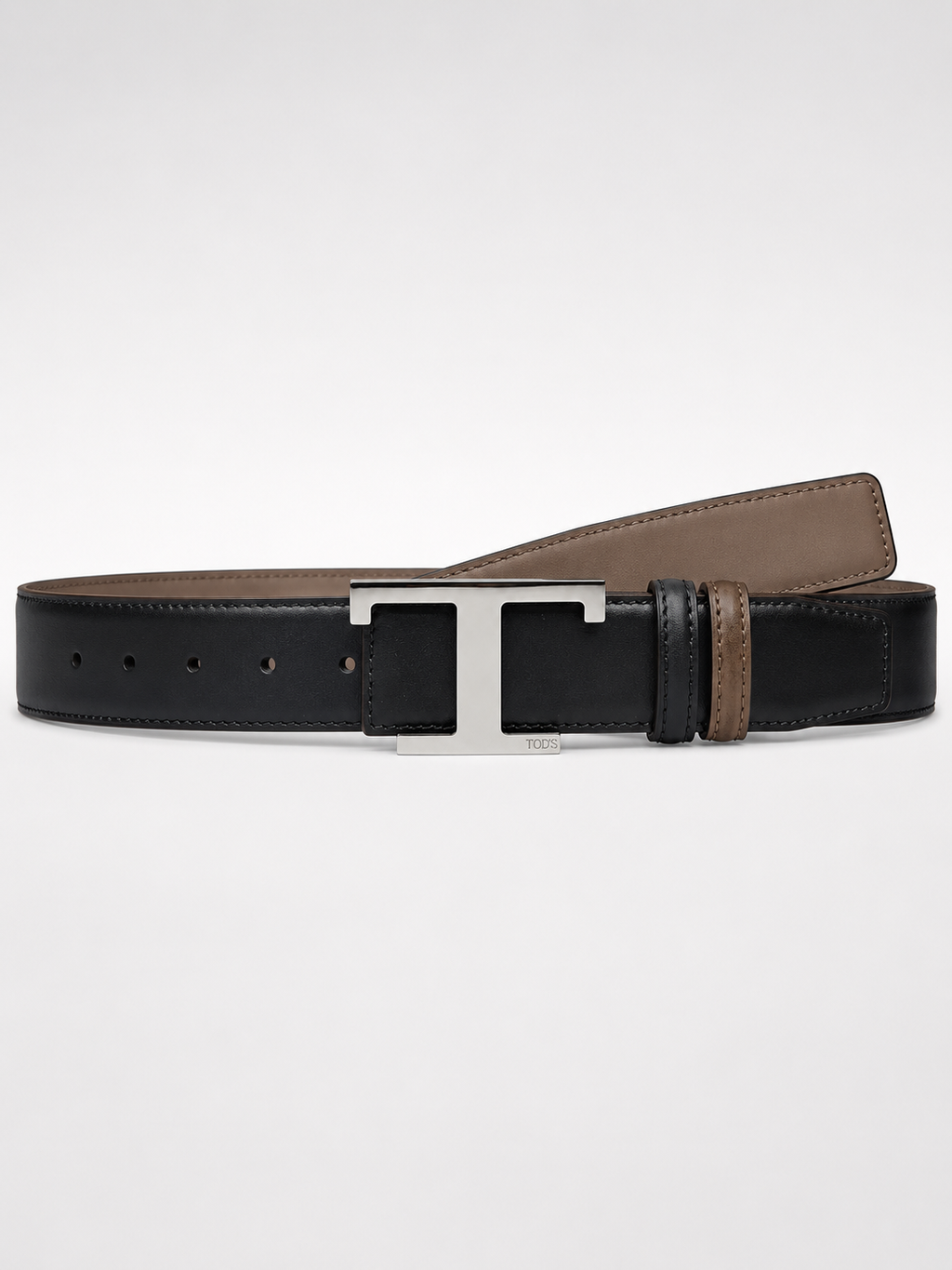 Black and Brown Reversible T-Buckle Belt - view 2