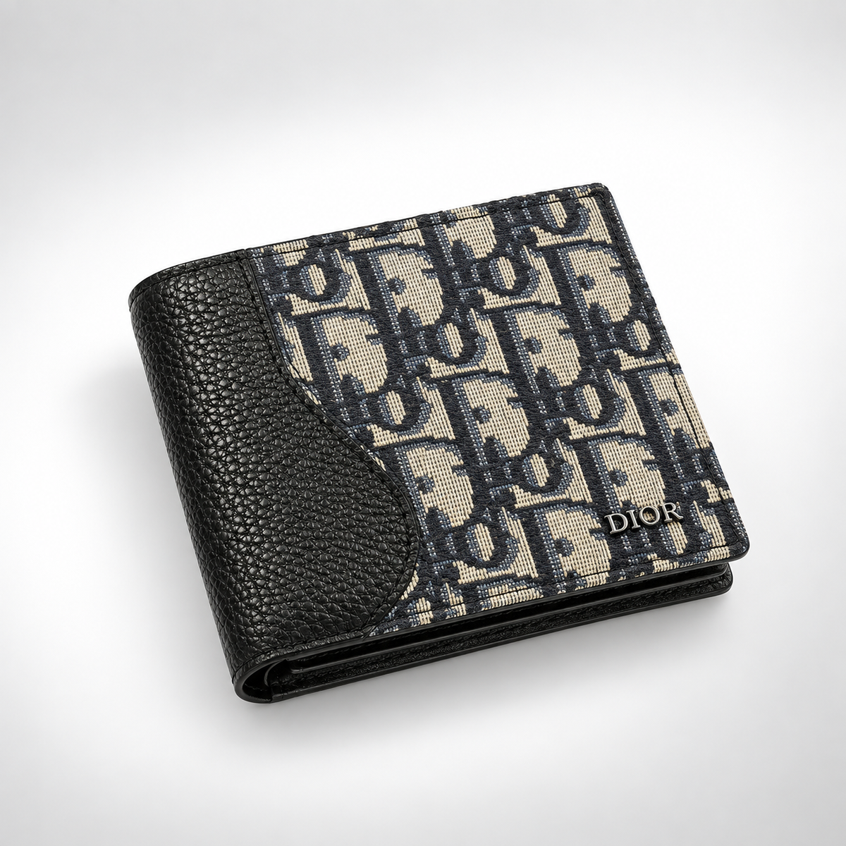 Black Navy Split Panel Bifold Wallet - view 3