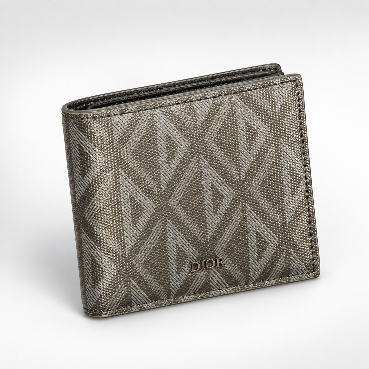 Metallic Pewter Monogram Bifold Wallet - view 3