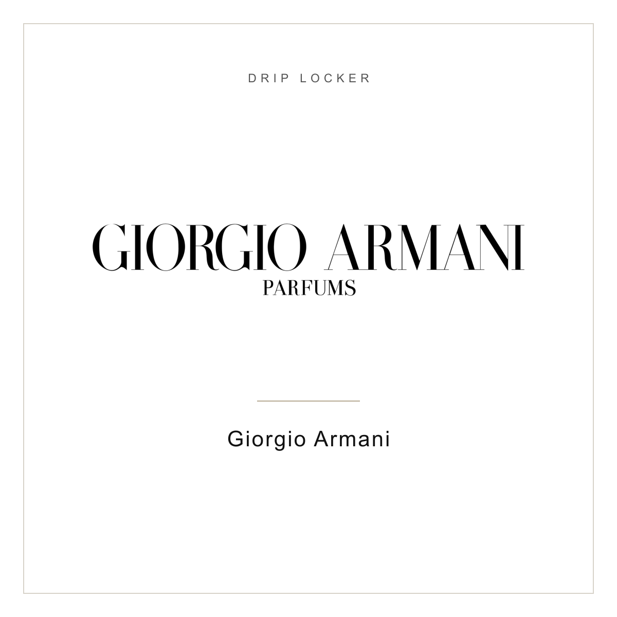 Drip Locker brand card — Giorgio Armani