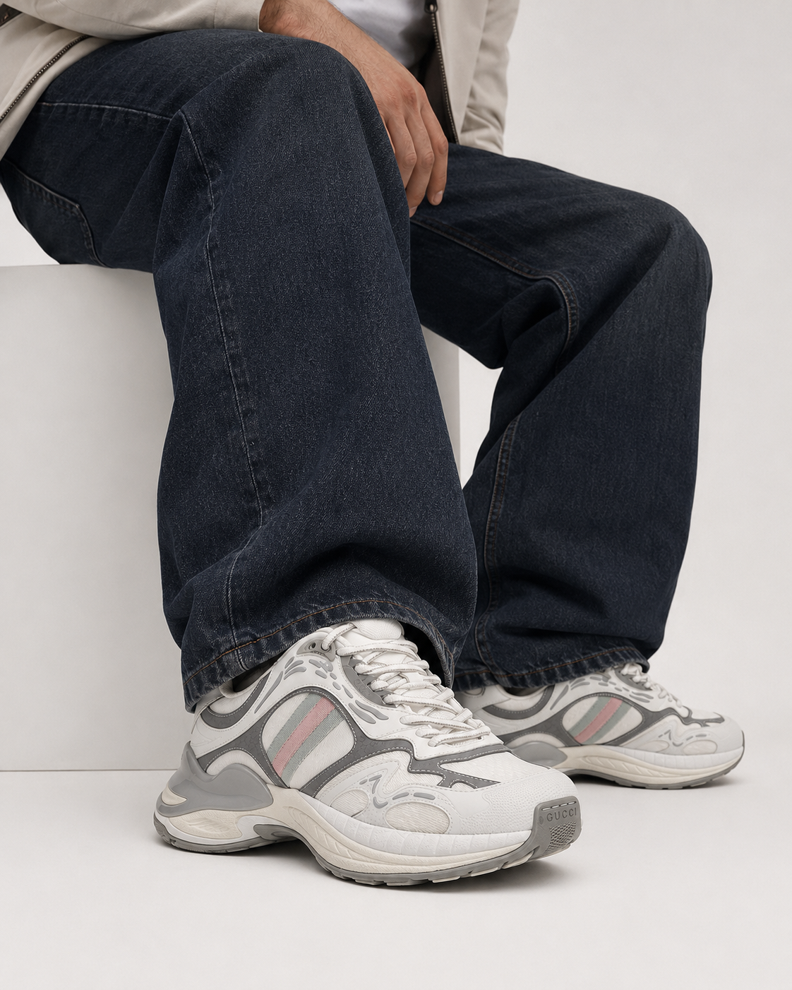 Men’s Retro Chunky Runner Sneakers - men's chunky gucci sneakers seated style