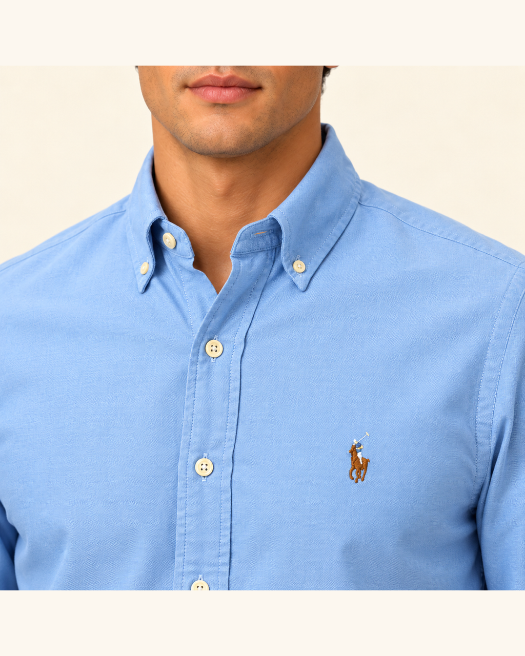 RL — Sky Blue Button-Down Shirt — detail view