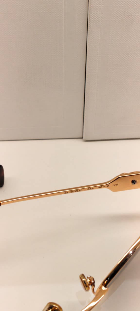 CLN — Gold Brown Oval Sunglasses – Model 1 - actual product photograph 2