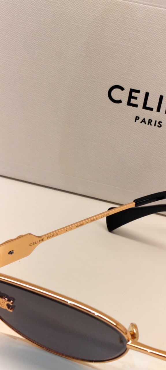 CLN — Gold Smoke Oval Sunglasses – Model 2 - actual product photograph 2