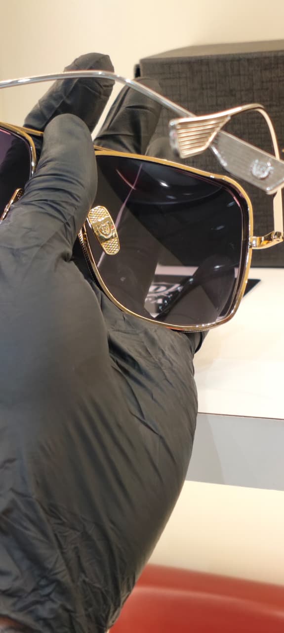 DITA — Gold Gradient Square Sunglasses – Model 2 - actual product photograph 2