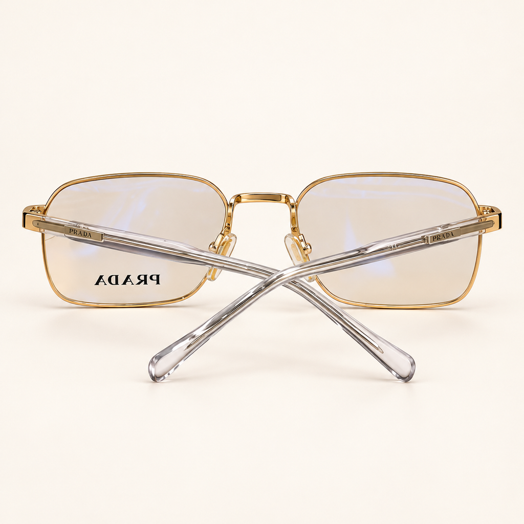 PRD — Gold Gradient Rectangular Sunglasses – Model 2