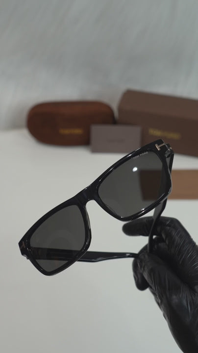 TF — FT1205 01A Glossy Black Square Sunglasses
