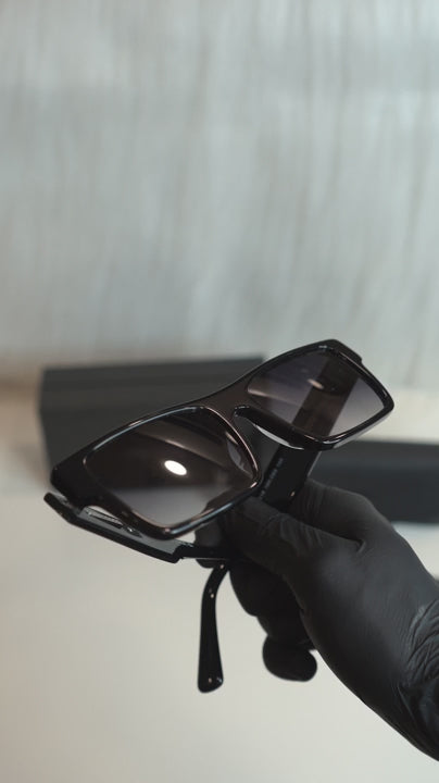 PRD — SPR A08VS Glossy Black Rectangular Sunglasses