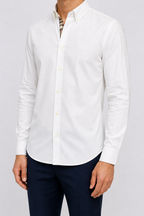 BRBRY — Men’s Classic White Check-Detail Shirt
