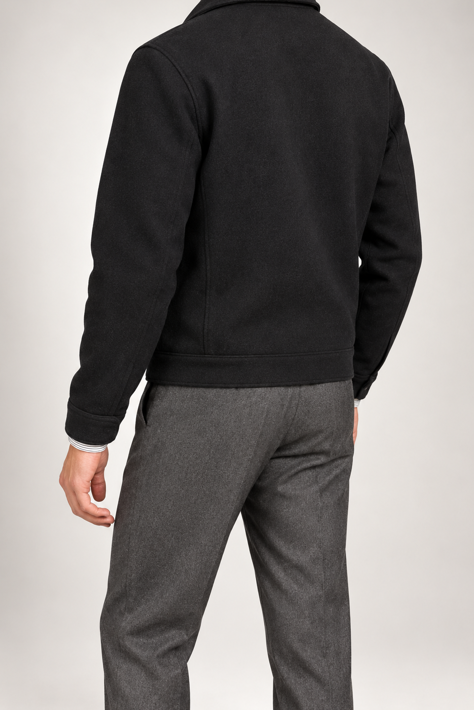 RL — Black Embroidered Full-Zip Jacket — back
