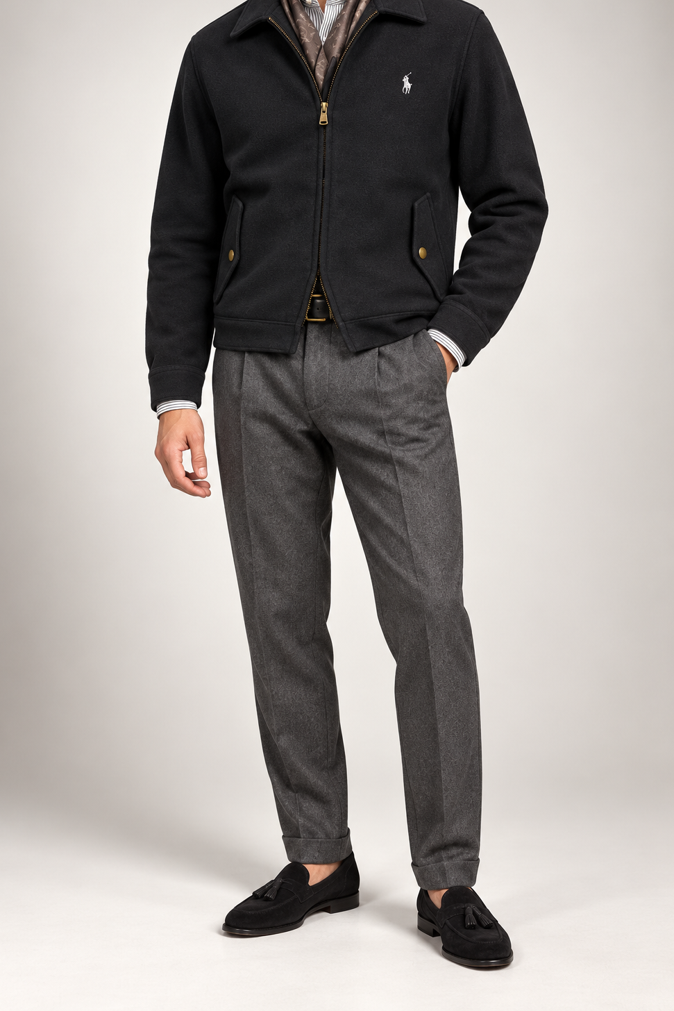 RL — Black Embroidered Full-Zip Jacket — additional
