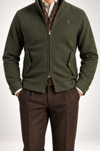 RL — Olive Embroidered Full-Zip Jacket