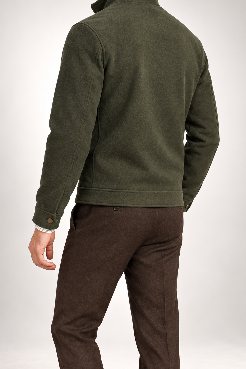 RL — Olive Embroidered Full-Zip Jacket — back