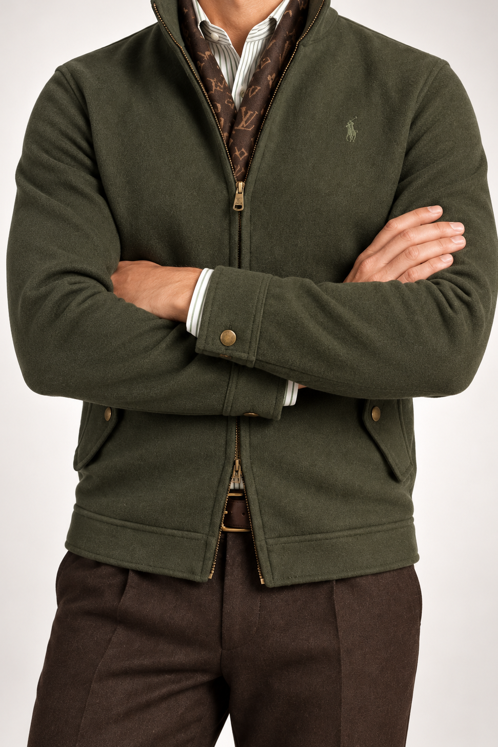 RL — Olive Embroidered Full-Zip Jacket — additional