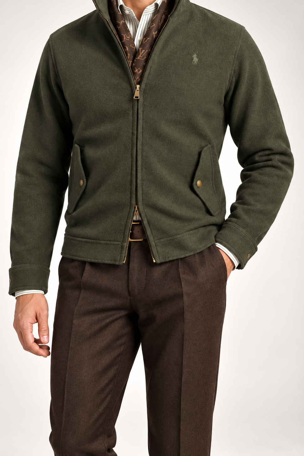 RL — Olive Embroidered Full-Zip Jacket — additional