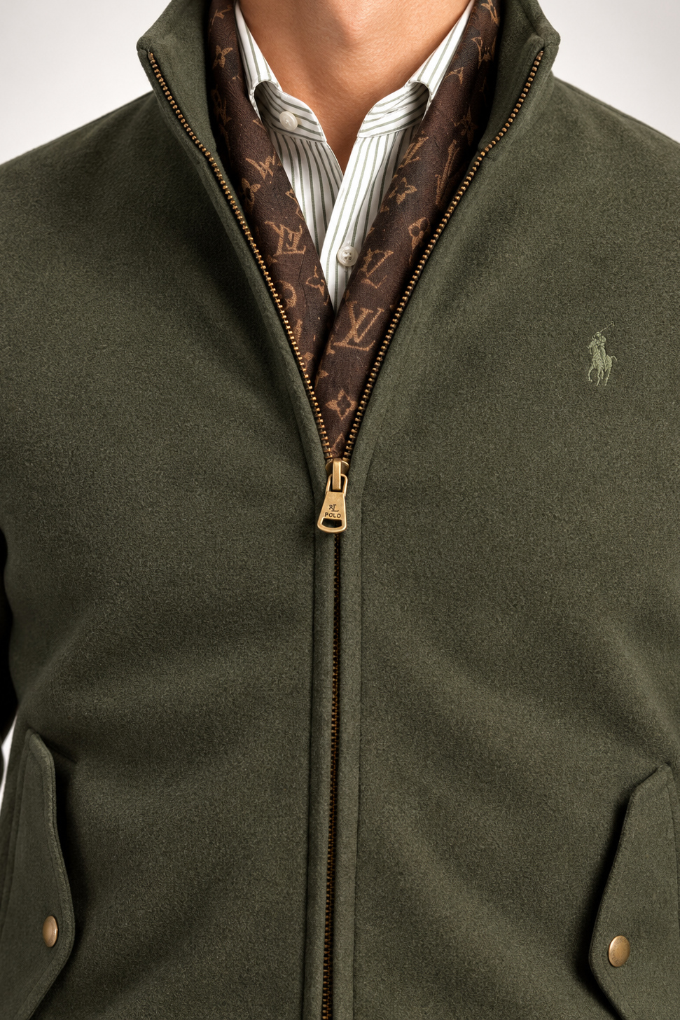 RL — Olive Embroidered Full-Zip Jacket — additional