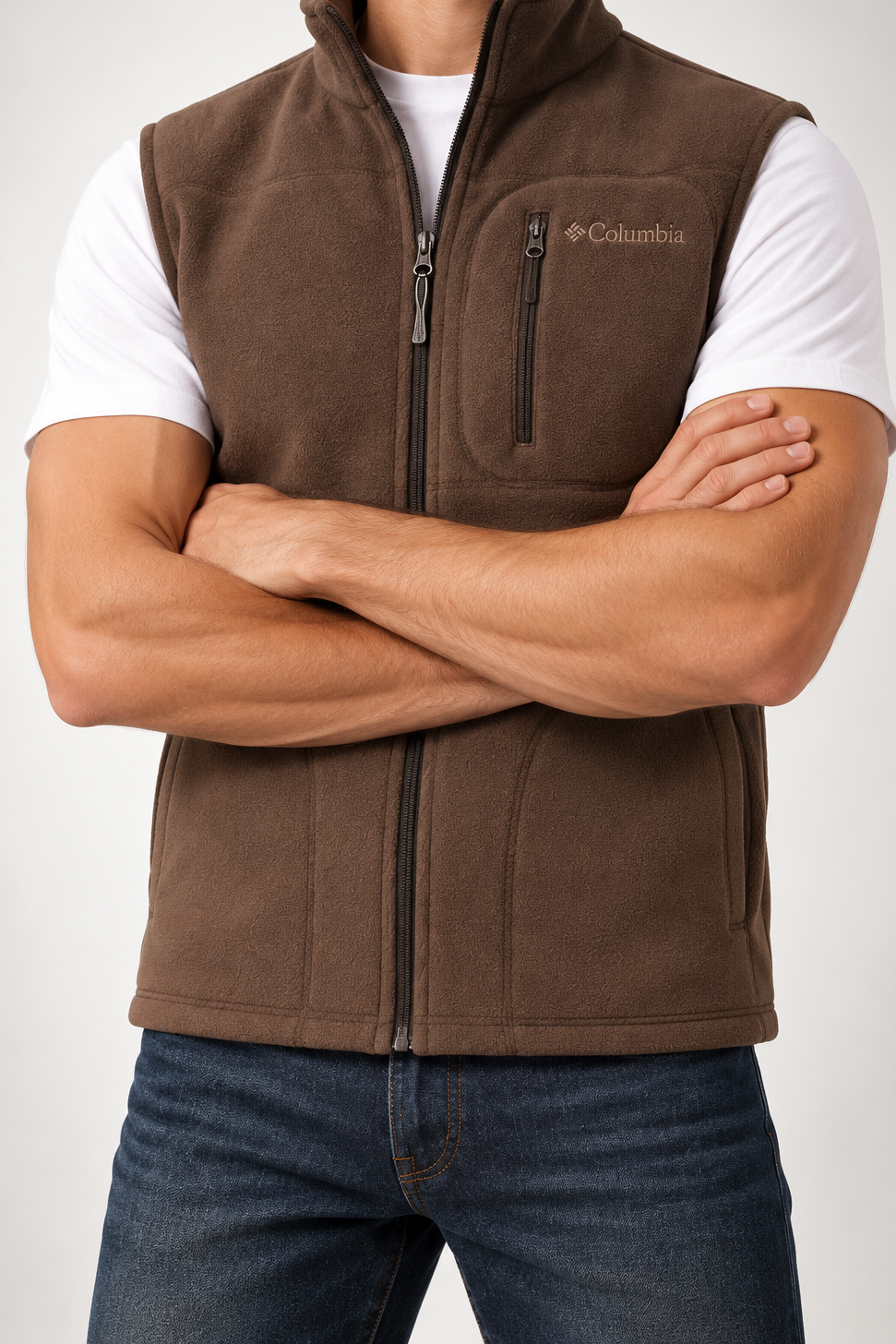 CLMB — Cocoa-Brown Full-Zip Fleece Gilet — additional