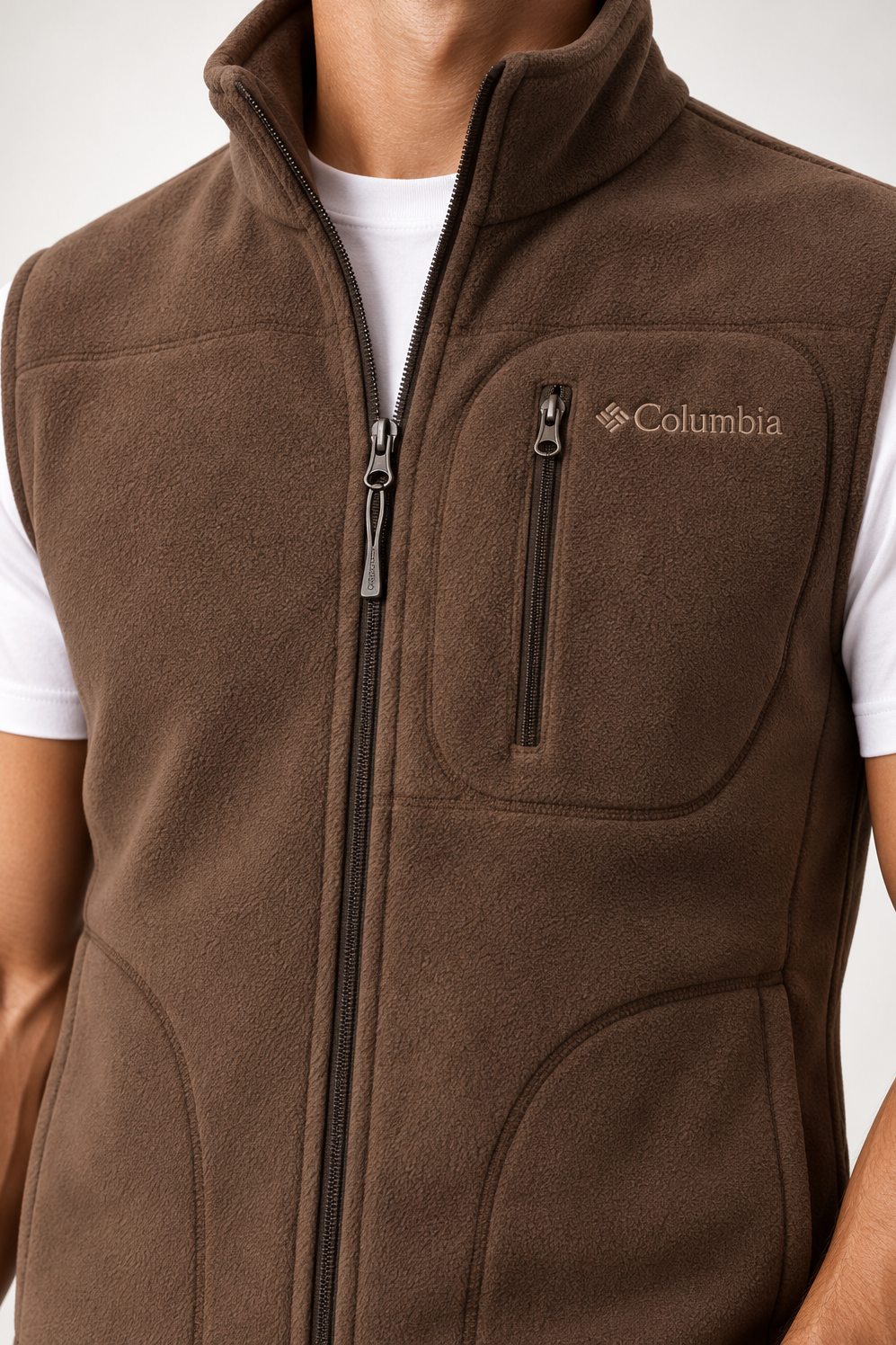 CLMB — Cocoa-Brown Full-Zip Fleece Gilet — additional