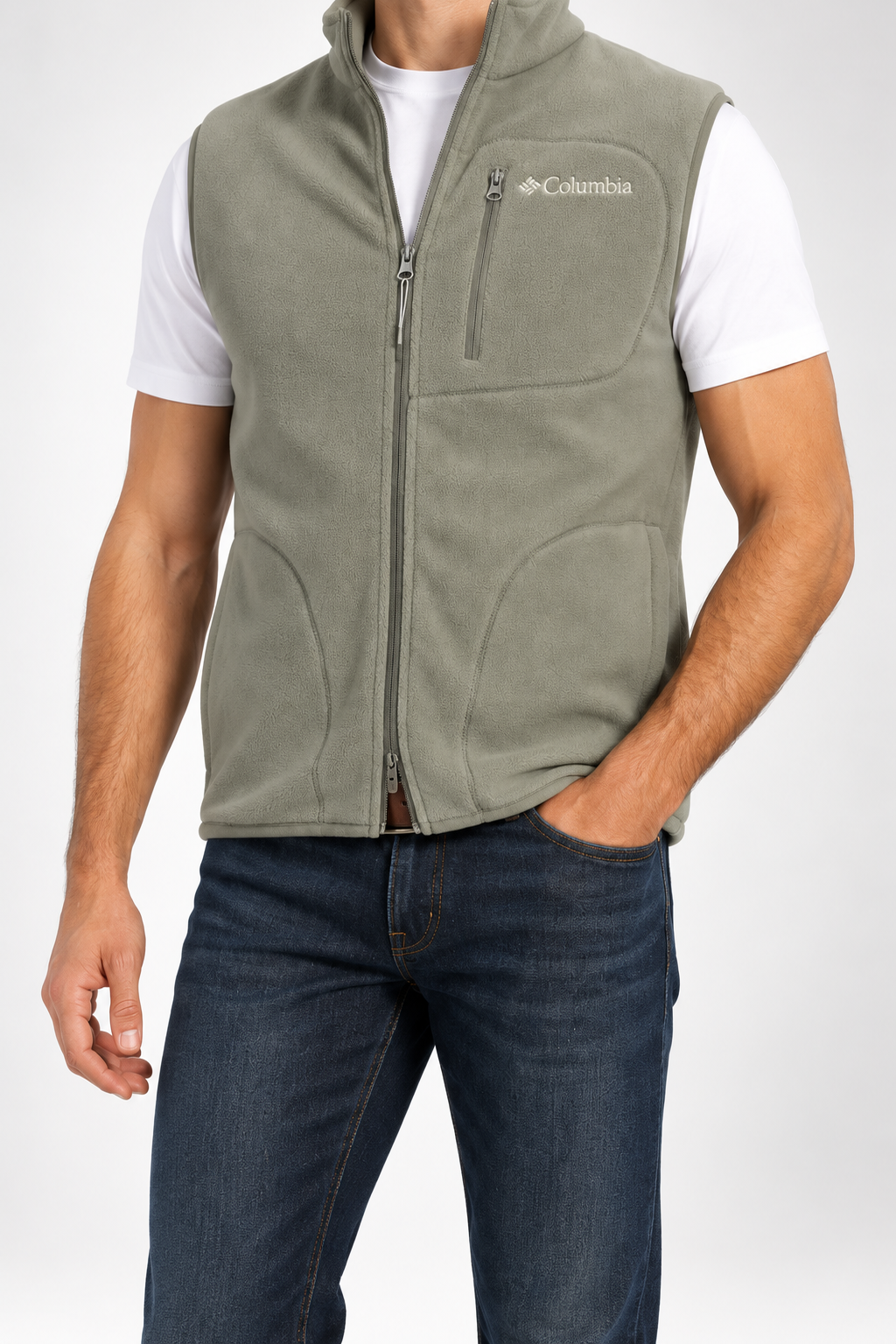 CLMB — Sage-Green Full-Zip Fleece Gilet — additional