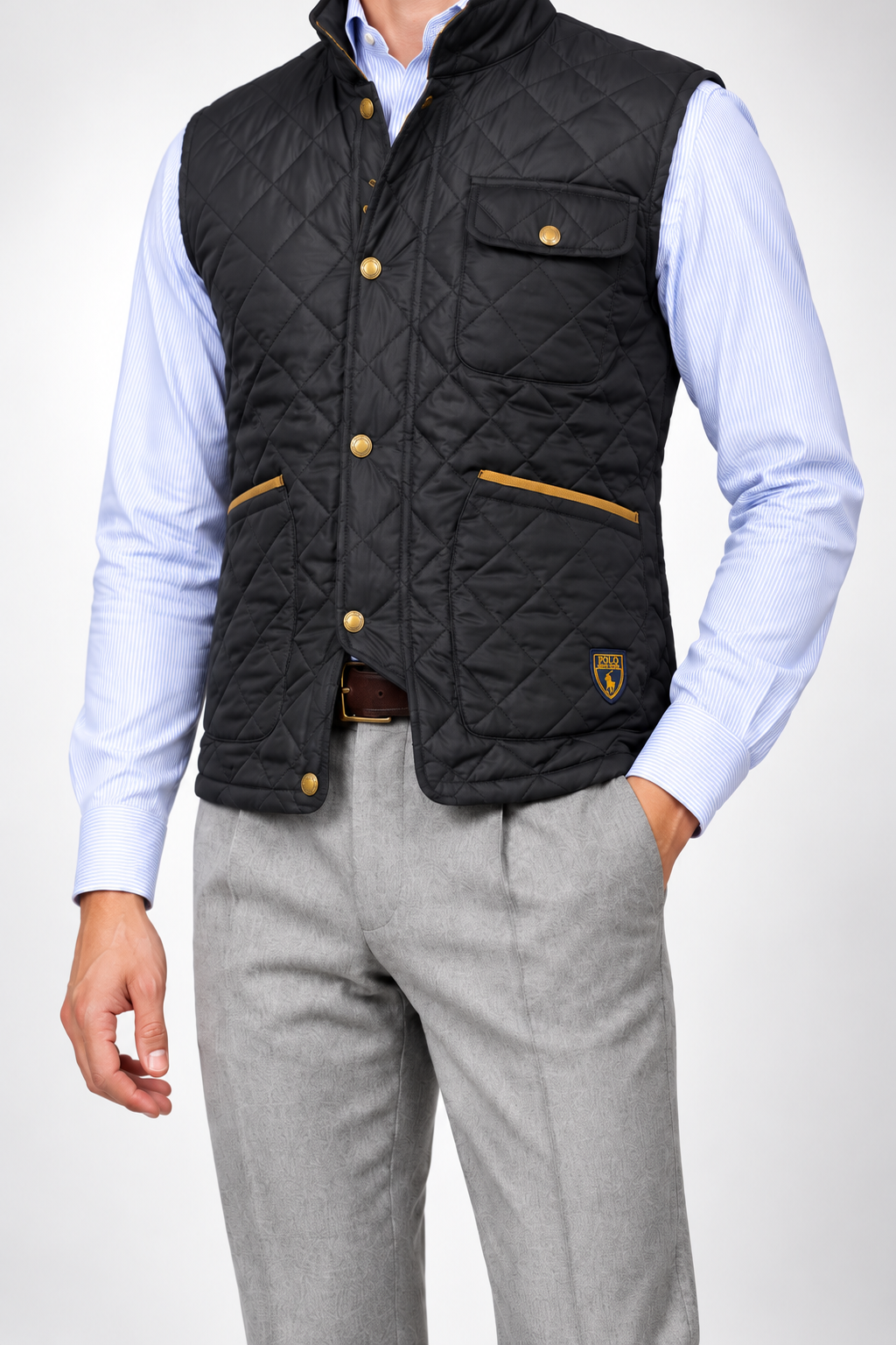 RL — Charcoal Diamond-Quilted Gilet — additional
