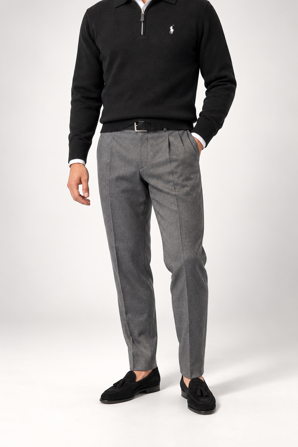 RL — Charcoal Embroidered Quarter-Zip Pullover — additional