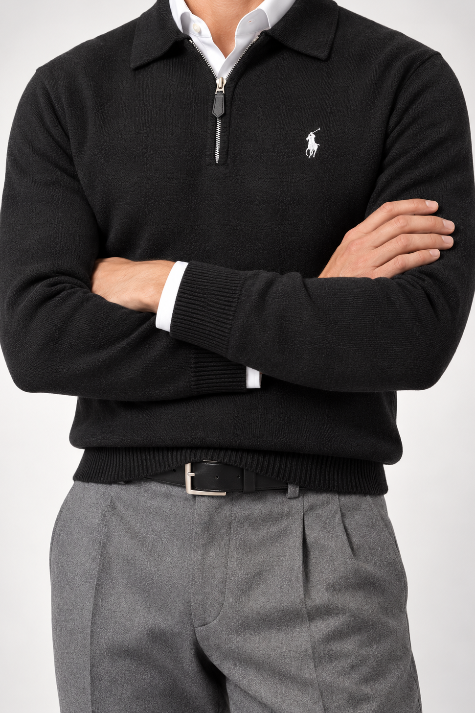 RL — Charcoal Embroidered Quarter-Zip Pullover — additional