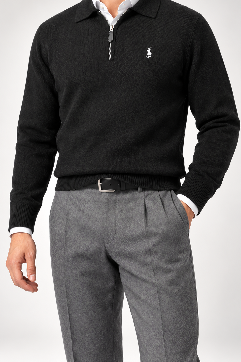 RL — Charcoal Embroidered Quarter-Zip Pullover — additional
