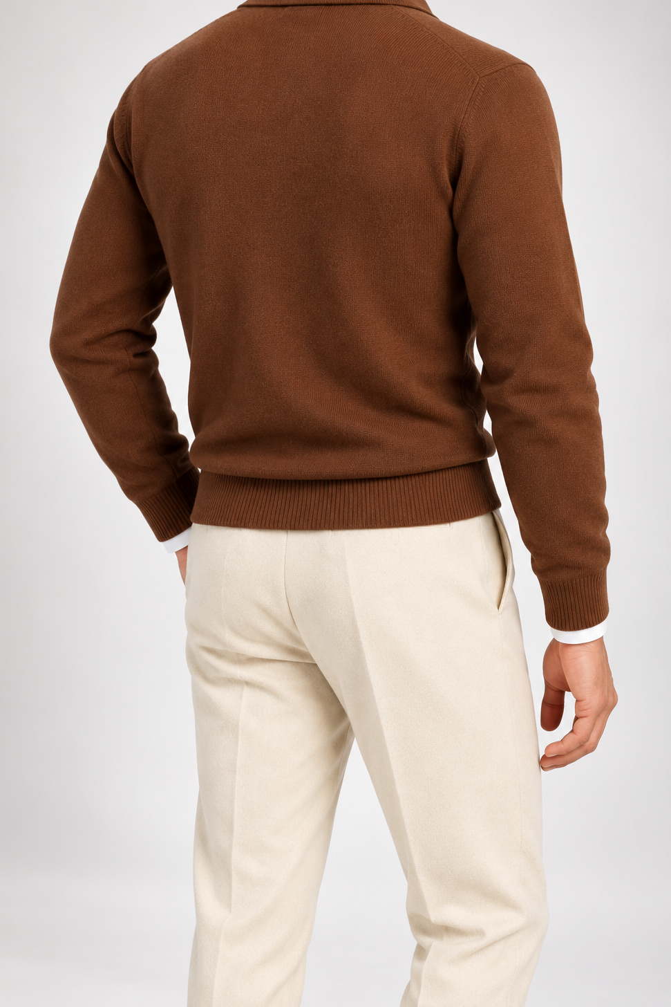 RL — Chestnut Embroidered Quarter-Zip Pullover — back