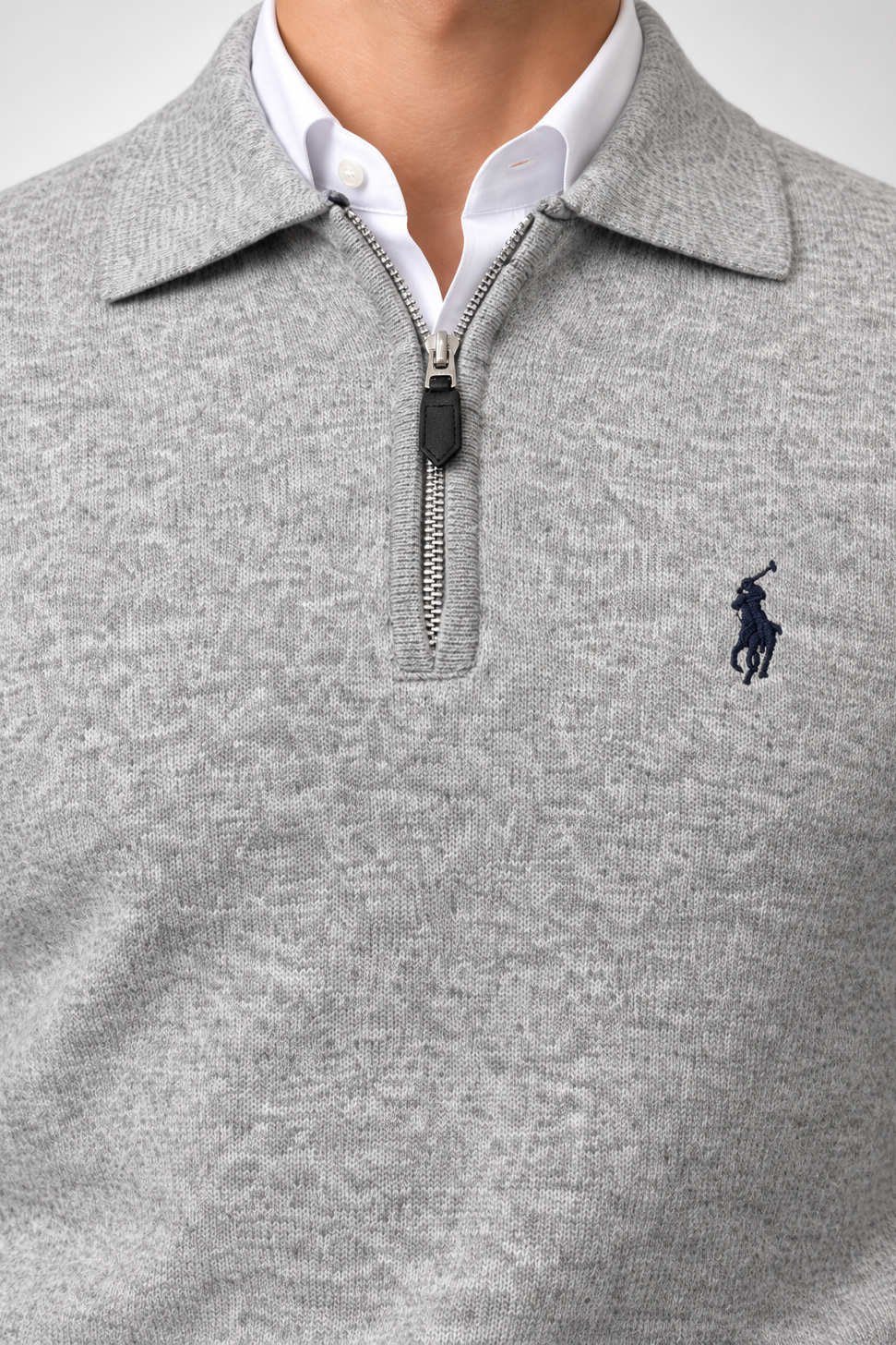 RL — Light-Grey Embroidered Quarter-Zip Pullover — additional