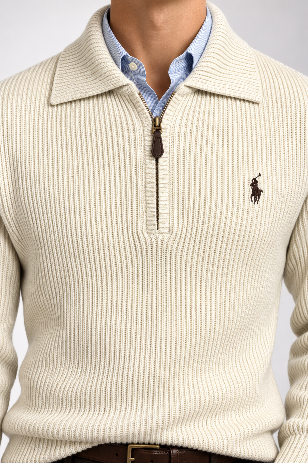 RL — Ivory Ribbed Quarter-Zip Pullover — additional