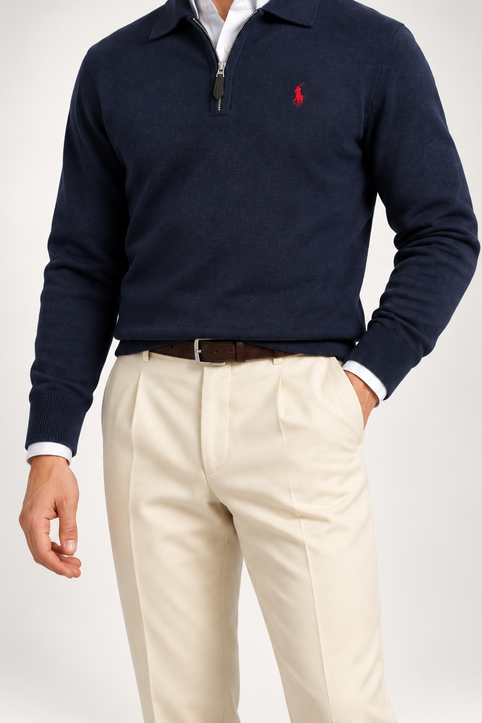 RL — Navy Red-Emblem Quarter-Zip Pullover — additional