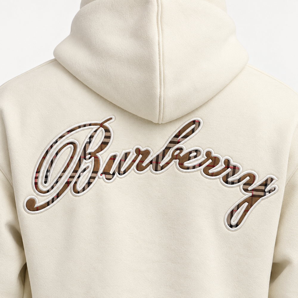 BRBRY — Cream Check-Script Full-Zip Hoodie — additional