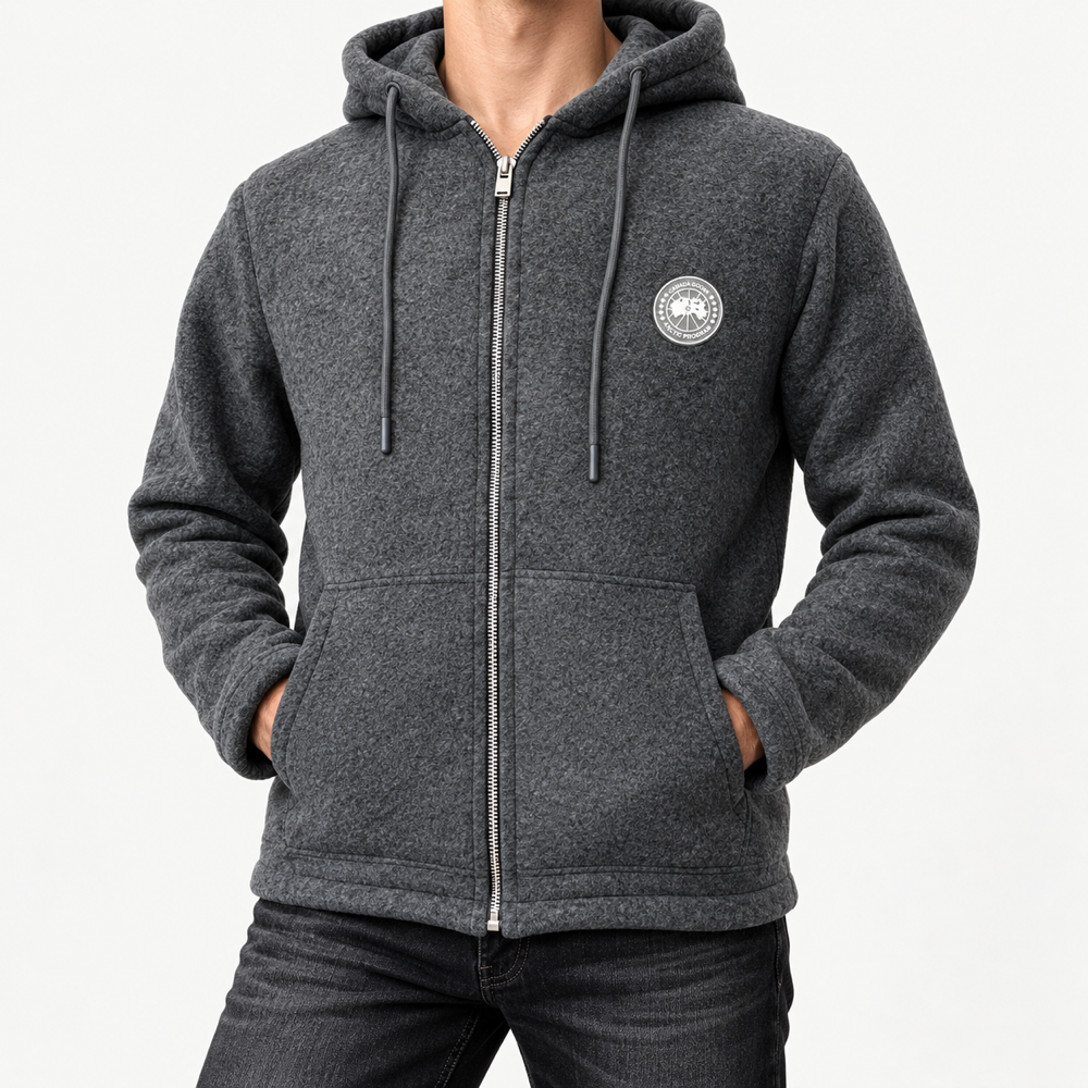 CG — Charcoal Heathered Badge Full-Zip Hoodie — additional
