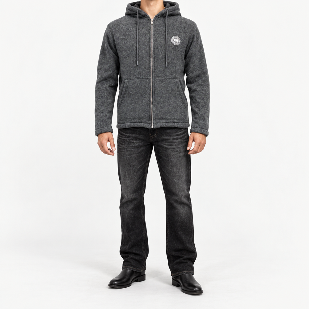 CG — Charcoal Heathered Badge Full-Zip Hoodie — additional