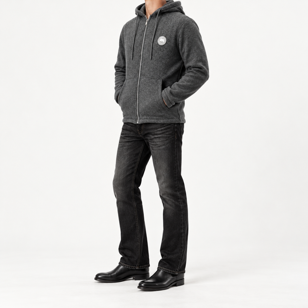 CG — Charcoal Heathered Badge Full-Zip Hoodie — additional