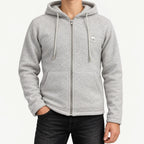 CG — Light Grey Heathered Badge Full-Zip Hoodie