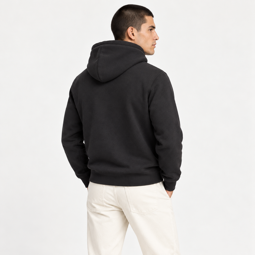 RL — Charcoal Bronze-Script Pullover Hoodie — back