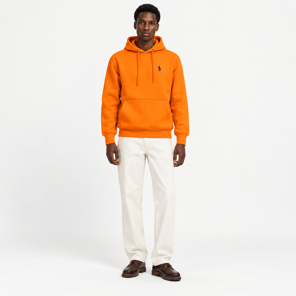 RL — Orange Navy-Emblem Pullover Hoodie — additional