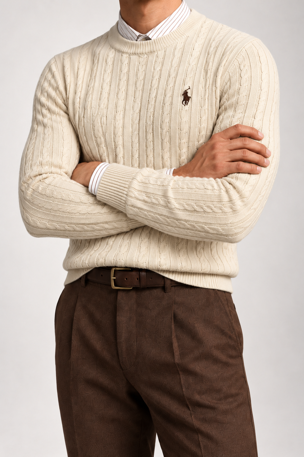 RL — Ivory Cable-Knit Crew-Neck Jumper — additional